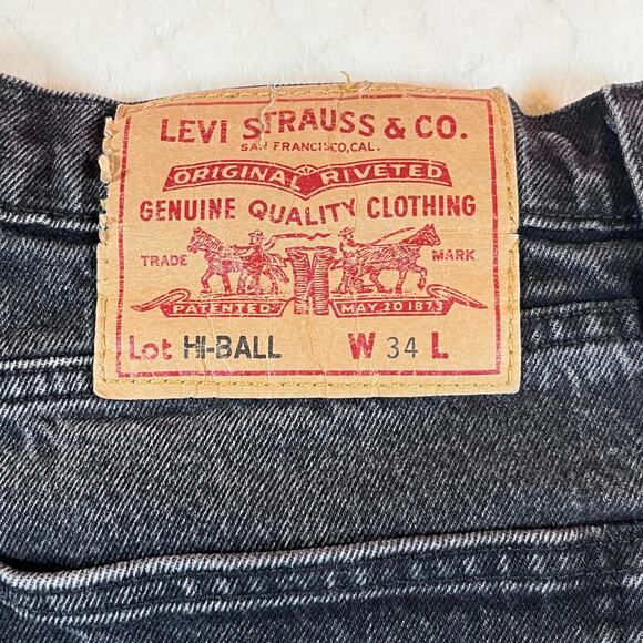 Levis Premium Hi-Ball Jeans Black Men’s Sz 34 - Picture 10 of 12